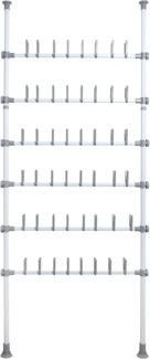 WENKO Schuhregal Modell Herkules Shoes, Teleskopregal für 48 Paar Schuhe, zum Klemmen ohne Bohren, verstellbar