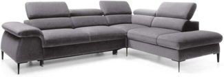 Designer Sofa Vela mit Schlaffunktion Anthrazit Rechts