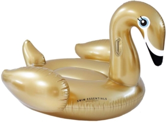 Swim Essentials Luftmatratze Swim Essentials Luxury Ride-on Schwan Gold 142x 137 x 97 cm