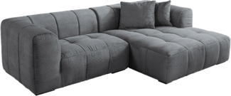 riess-ambiente Ecksofa ZERO GRAVITY 240cm dunkelgrau · 3-Sitzer Couch in L-Form mit Cordbezug, Einzelartikel 1 Teile, inkl. Kissen · Nosagfederung · Rundum Bezug · Ottomane rechts · Modern