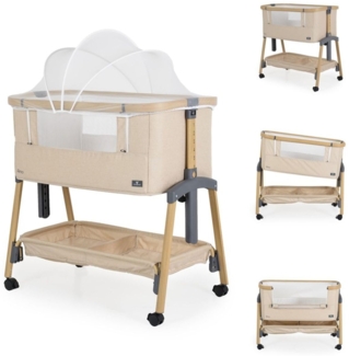 Cangaroo Komplettbett Beistellbett Amo Matratze, höhenverstellbar, Moskitonetz, Rollen, Bremse