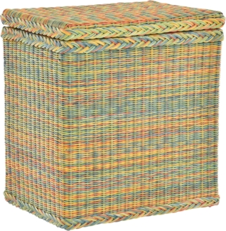 Krines Home Wäschekorb Rattan Wäschebox mit Deckel Wäschetruhe Wäschekorb Wäschesammler, mit Inlett Korb zur Aufbewahrung
