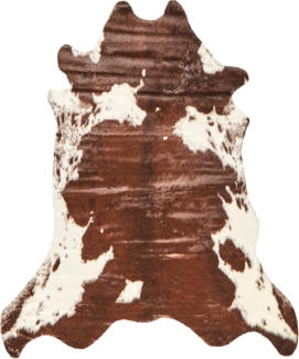 Kunstfell-Teppich Kuh braun weiß 130 x 170 cm BOGONG
