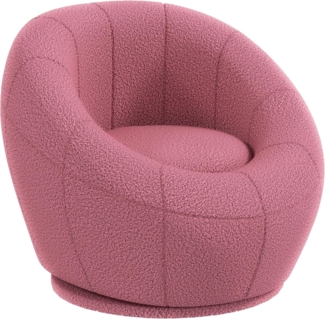 HOMCOM Sessel Drehbarer Polstersessel (Armlehnensessel, 1-St, Einzelsofa), Rosa 60 x 56 x 48 cm