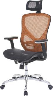 Drehstuhl HWC-A61, Sliding-Funktion Stoff/Textil ISO9001 ~ schwarz/orange