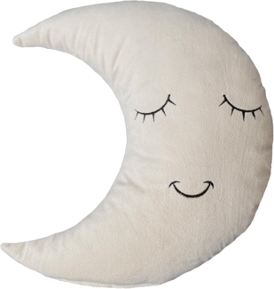 heimtexland Dekokissen Deko Kuschelkissen Kind Baby Zierkissen gefüllt, Formkissen Mond I super weich I Geschenkidee Geburt Taufe