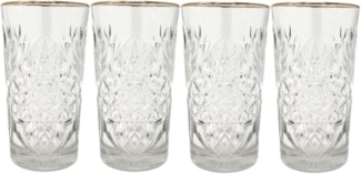 Libbey Longdrinkgläser Hobstar Goldrand (4-teilig) 0678615549575
