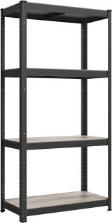 Songmics Standregal, Bücherregal, Schwerlastregal, Kellerregal, Lagerregal, verstellbar, 40 x 80 x 160 cm, bis 520 kg belastbar, für Küche, Wohnzimmer, Greige-Schwarz