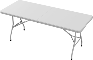 YITAHOME Outdoor Klapptisch faltbar 180x75 cm mit Tragegriff - Wetterfester Gartentisch, Campingtisch, Tapeziertisch für Garten, Camping, Balkon, Strand BBQ und Party - Weiß