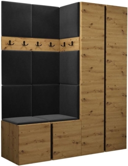 Garderoben-Set Monati III, Artisan Eiche / Artisan Eiche + Schwarz, Farbe: Manila 18