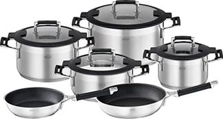 RÖSLE Topfset 6 tlg. Silence Pro Edelstahl Topfset, Kochtopf Set Induktion