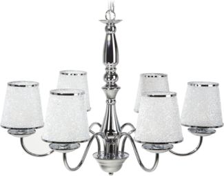 'Bradano' Hängeleuchte Silber Metall und Acrylglas 6-flammig Klassischer Stil