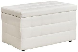 Hocker mit Stauraum Kunstleder weiß MICHIGAN