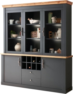 Buffetschrank Ribera in grau und Eiche Wotan Landhaus 184 cm