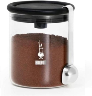 Bialetti Mokkaglas 250g mit Verschluss schwarz/transparent