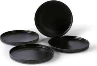 JIWOO Geschirr-Set 12tlg Matte Essteller,Flache Teller,Dessertteller,Müslischüssel (4-tlg), 4 Personen, Keramik, für 4 Personen
