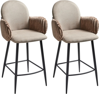 Set mit 2 Barstühlen AMITY Stoff Taupe