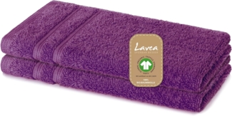 Lavea Gästehandtuch Bali, 30x50cm aus 100% Bio-Baumwolle, einzigartig weiche Gästetücher mit Aufhänger (Set, 2-St), hochwertiges und nachhaltiges Premium Gästetuch – saugstarke Faser