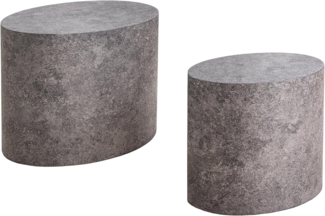 riess-ambiente Beistelltisch DICE 55cm grau · overaler Wohnzimmertisch in Marmor-Design (Set, 2-St), Satztisch · Modern · montiert · Anstelltisch