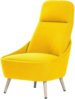 Dmora - Stuhl Dunedin, Büro-Wartestuhl, Ergonomischer Sessel, 77x65h100 cm, Gelb