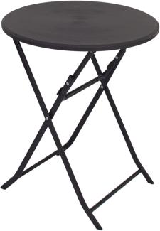 Balkontisch Bistrotisch Klapptisch Gartentisch grau Holzoptik 60 cm Ø klappbar