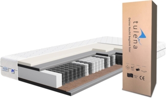 Taschenfederkernmatratze orthopädische 7-Zonen, zwei unterschiedlich feste Liegeseiten, TULENA, (Öko-Tex Zertifiziert), Wendematratze, Größe: 80x190 cm, H1 + H2 Basic