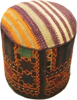 Sonderform,XS / 80 cm Ø Rund & kleiner,Mehrfarbig,Patchwork,Schurwolle,Afghanistan