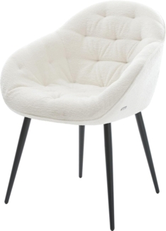 Esszimmerstuhl Gaio-Flex Bouclé Soft Beige 4-Fuß konisch Schwarz