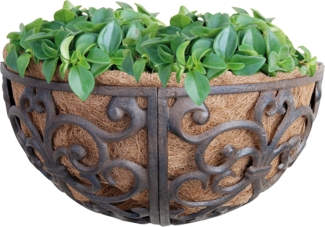 Rustikale Wandschale Blumenschale Pflanzschale Halbrund Gusseisen 35x18cm