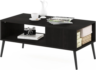 Furinno Mid Century Style Coffee Table with Wood Legs, Engineered, Espresso, 50. 01 (D) x 100 (W) x 45. 01 (H) cm