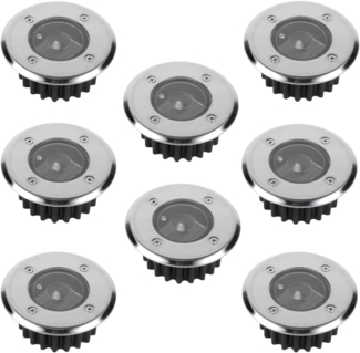 Home4Living LED Solarleuchte LED Solar Bodeneinbaustrahler Bodeneinbauleuchte Sets rund, Dämmerungssensor, inkl. LED, Solarbetrieb