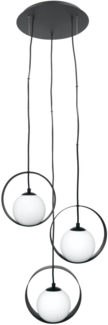 Eglo 98441 Pendelleuchte CAMARGO schwarz weiß E14 3X40W Ø35cm H:150cm dimmbar