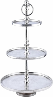 Marrakesch Orient & Mediterran Interior Etagere 3 Etagen Etagere Servierständer Aluminium Annika Rund 48cm, Handarbeit