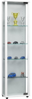 VCM Sammelvitrine Standvitrine Glasvitrine Glasregal Vitrine Glas Ohne Beleuchtung Weiß 115 x 33 x 18 cm "Edana Mini"