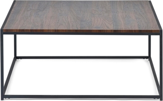 Julian Bowen Quadratischer Couchtisch Tribeca, Walnussoptik/Schwarz