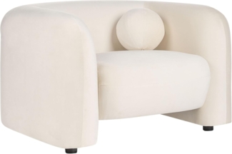 Sessel LEIREN Samtstoff Cremeweiß