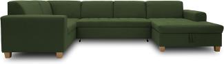 DOMO Collection Sugar Wohnlandschaft, Sofa, Couch, Polstergarnitur, Moderne U-Form, grün, 162 x 333 x 199 cm