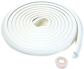 5 Meter L-förmige Tischkantenschutz extra verdicken, Stoßschutz Tisch Möbel Kanten, Schwamm Kissen Schutzkanten Baby Kindersicher, Soft Anti-Kollisions-Stoßstange Streifen, Off Weiß TKD7000 White
