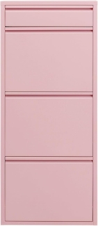Kare Design Schuhschrank Caruso, Rosa, Stahl, mit 4 Klappen, Schuhablage für 6 Paar Schuhe, schmal, platzsparend, hoch, Schuhregal, Eingangsbereich, 115 x 50 x 15 cm (H/B/T)