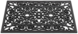 matches21 HOME & HOBBY Fußmatte Hartgummi Fußmatte Ornamente rechteckig 40x60 cm schwarz, rechteckig, Höhe: 12 mm, Wetterfeste Aussen-Bereich Türmatte als Outdoor Schmutzfangmatte