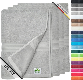 leevitex® Handtuch Frottee 4er Set, 50 x 100 cm, hochwertig verarbeitet & fusselfrei