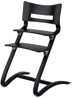 Leander Hochstuhl, schwarz, höhenverstellbar, Buche massiv, bis 125 kg