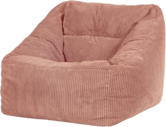 Icon Natalia Sitzsack Sessel für Erwachsene, Rosa, Flauschiger Cord Stoff, Riesen Sitzsack Cord mit Füllung, Bean Bag Chair, Bequemer Sessel Wohnzimmer, Lounge, Schlafzimmer, Büro