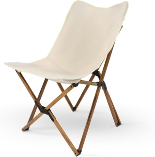 deluxe4home Klappstuhl Campingstuhl in Creme I Faltbarer Stuhl Aluminium I Faltstuhl, inkl. Tragetasche