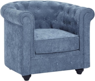 Vente-unique - Sessel - Stoff - Blau - CHESTERFIELD