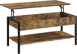 Yaheetech Couchtisch mit höhenverstellbarer Platte Wohnzimmertisch, Kaffeetisch, Sofatisch Beistelltisch, Teetisch, Metallgestell für Wohnzimmer