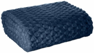 Wohndecke Kuscheldecke Decke MICROFASER Sofadecke Tagesdecke CINDY6 170x210 dunkelblau