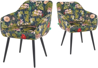 DUBI Möbel Polsterstuhl Mika-Kian 2er-Set, Federkern, pulverbeschichtet, 360° drehbar im 2er-Set