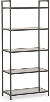 Julian Bowen Chicago Hohes Bücherregal aus Rauchglas