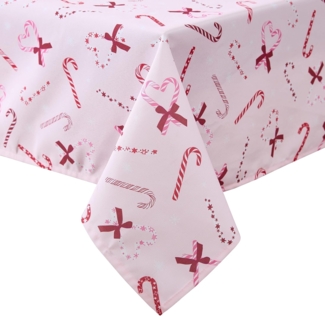 Laura Ashley Dekorative Tischdecke, Knitter- und schmutzabweisend, auslaufsicher, wasserabweisend, pflegeleicht, waschbar, Polyestergewebe für Esszimmer, Küche, Urlaub und Party, 152,4x259,1 cm,